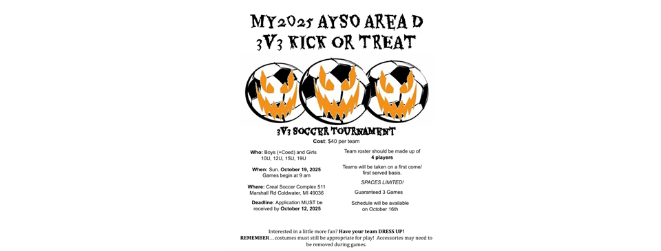 3v3 Kick or Treat Tournament